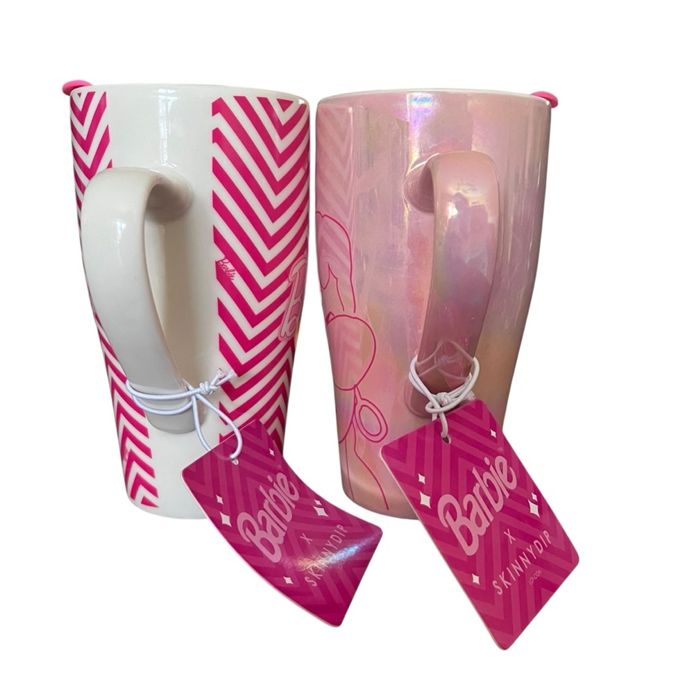 Barbie x Skinnydip Ceramic Travel Mug Set of 2 Limited Edition - Picture 6 of 11